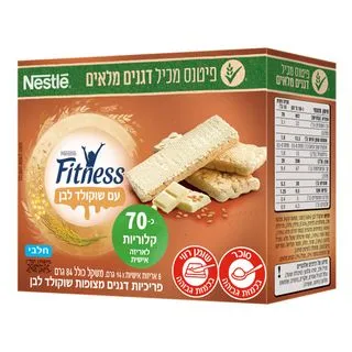 פיטנס בר פריכיות שוקולד לבן 84גר