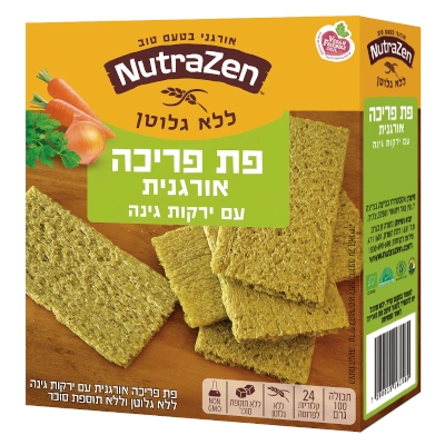 פת פריכה אורגנית ללא גלוטן ירקות גינה