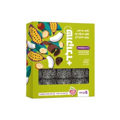 שוקלד + פנגיאה שוקולד קוקוס ואגוזי לוז 300גר